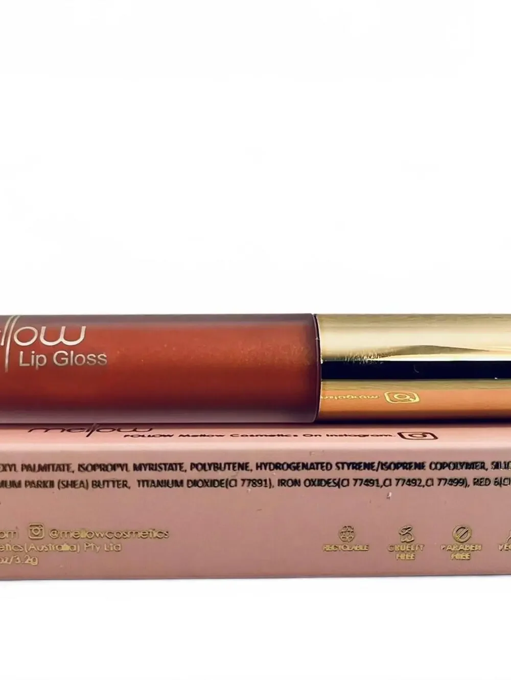 NEW Mellow Cosmetics Liquid Lip Gloss 0.1 oz. Tahiti
